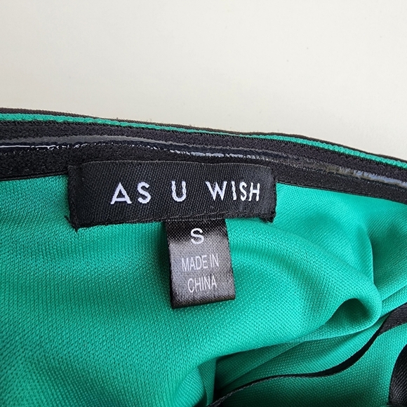 As U Wish Womens Green Black Lace Strapless Dress Bodycon Mini Stretch Small - Picture 13 of 13